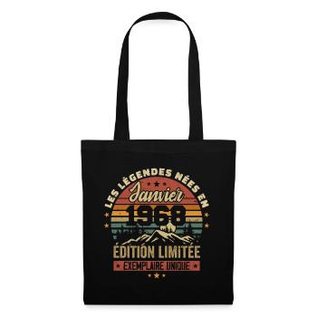 Légendaire depuis Janvier 1968 Vintage Cadeau 1968 - Sac en tissu - noir - Devant