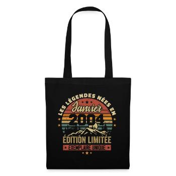 Légendaire depuis Janvier 2004 Vintage Cadeau 2004 - Sac en tissu - noir - Devant