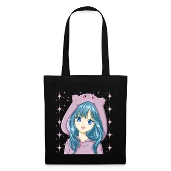 Manga Otaku Anime japonais - Sac en tissu - noir - Devant
