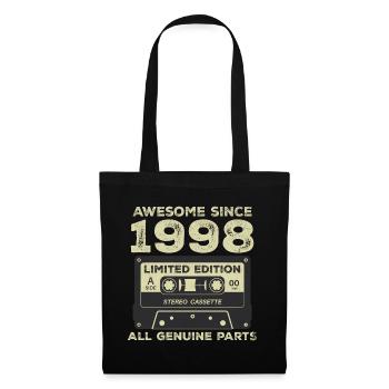 1998 Geburtstag geboren im Jahr 1998 Vintage Retro - Stoffbeutel - Schwarz - Vorne