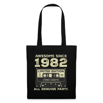 1982 Anniversaire Né En 1982 Vintage Rétro - Sac en tissu - noir - Devant