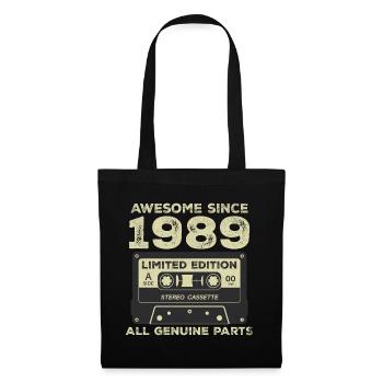 1989 Geburtstag geboren im Jahr 1989 Vintage Retro - Stoffbeutel - Schwarz - Vorne