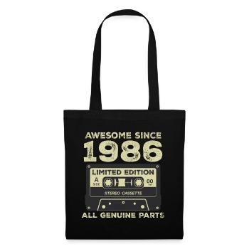 1986 Geburtstag geboren im Jahr 1986 Vintage Retro - Stoffbeutel - Schwarz - Vorne