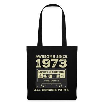 1973 Geburtstag geboren im Jahr 1973 Vintage Retro - Stoffbeutel - Schwarz - Vorne