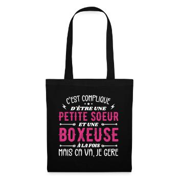 Petite Soeur et Une Boxeuse - Sac en tissu - noir - Devant
