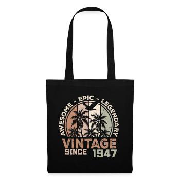 Geboren 1947 Geburtstagsgeschenk 1947 Vintage 1947 - Stoffbeutel - Schwarz - Vorne