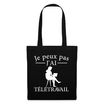I Can't I Telecommuting Humor Office - Tote Bag - black - Front