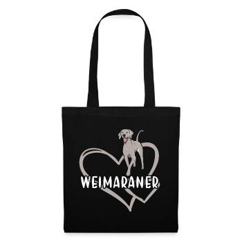 Coeur de braque de Weimar - Sac en tissu - noir - Devant