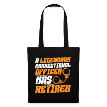 Agent correctionnel à la retraite – Prison de l’agent pénitentiaire - Sac en tissu - noir - Devant