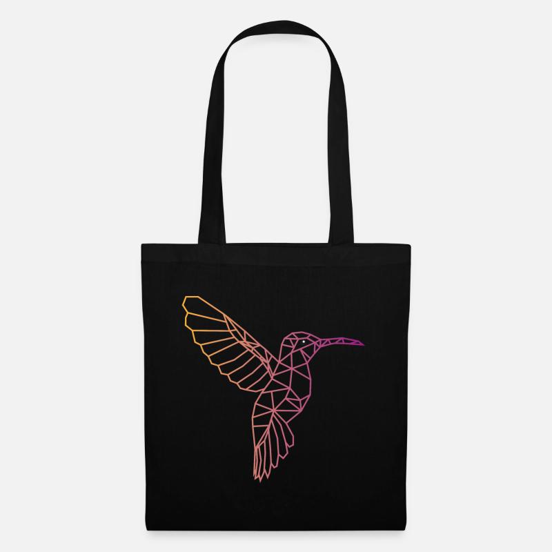 Kolibri geometrisch - Stoffbeutel - Schwarz