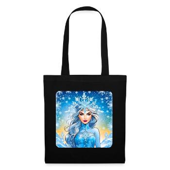 Winter Ice Queen avec cristaux de glace - Sac en tissu - noir - Devant