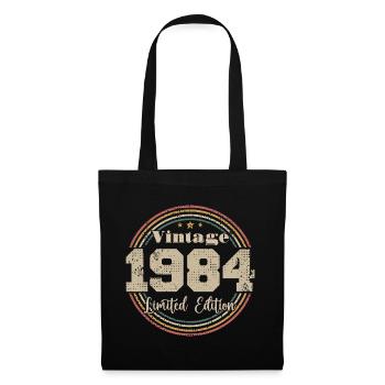 1984 Retro Vintage Geburtstag geboren in - 1984 - Stoffbeutel - Schwarz - Vorne
