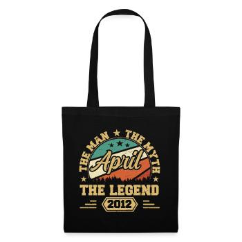 Born In April 2012 Funny Birthday Retro - Tote Bag - black - Front
