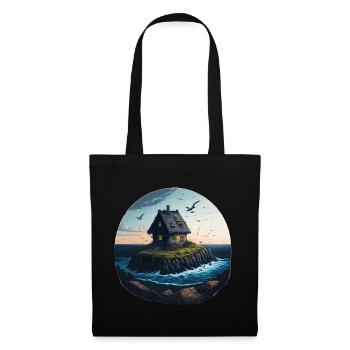 Lonely house on a seaside island - Tote Bag - black - Front
