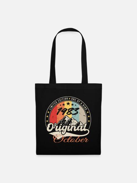 Oktober 1983 Geburtstagsgeschenk - Oktober 1983 - Stoffbeutel - Schwarz