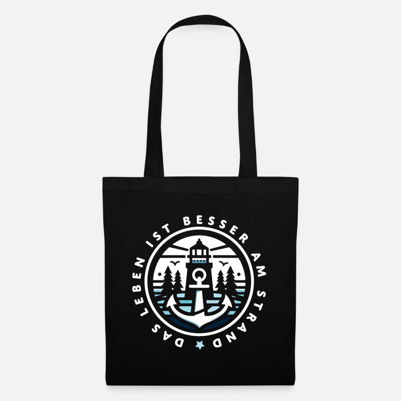 Life is better on the beach - Tote Bag - black