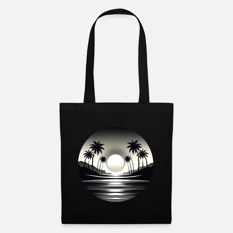 Escapade tropicale au clair de lune - Sac en tissu - noir