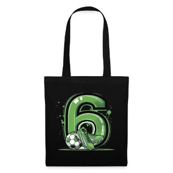 Fussball 6 Jahre - Stoffbeutel - Schwarz - Vorne