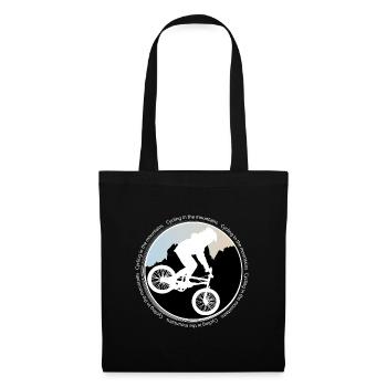 Faire du vélo en montagne. Faire du vélo en montagne. - Sac en tissu - noir - Devant