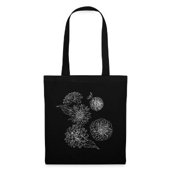Autumn flower dahlias, white - Tote Bag - black - Front