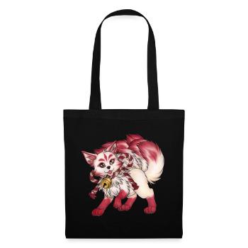 Kitsune Fuchs Fuchsgeist Inari Japan Mythologie - Stoffbeutel - Schwarz - Vorne