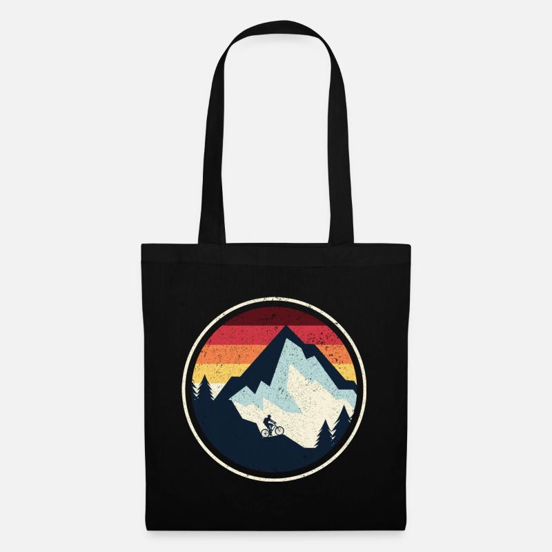 Sunset Peak MTB Silhouette - Tote Bag - black