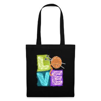 I love knitting and crocheting and wool - Tote Bag - black - Front