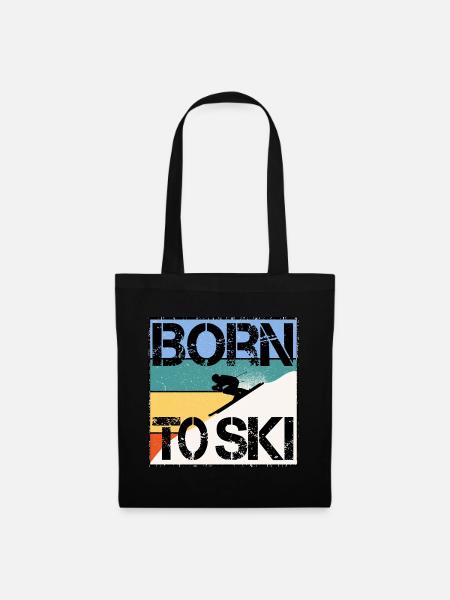 Born to Ski Geschenk - Stoffbeutel - Schwarz