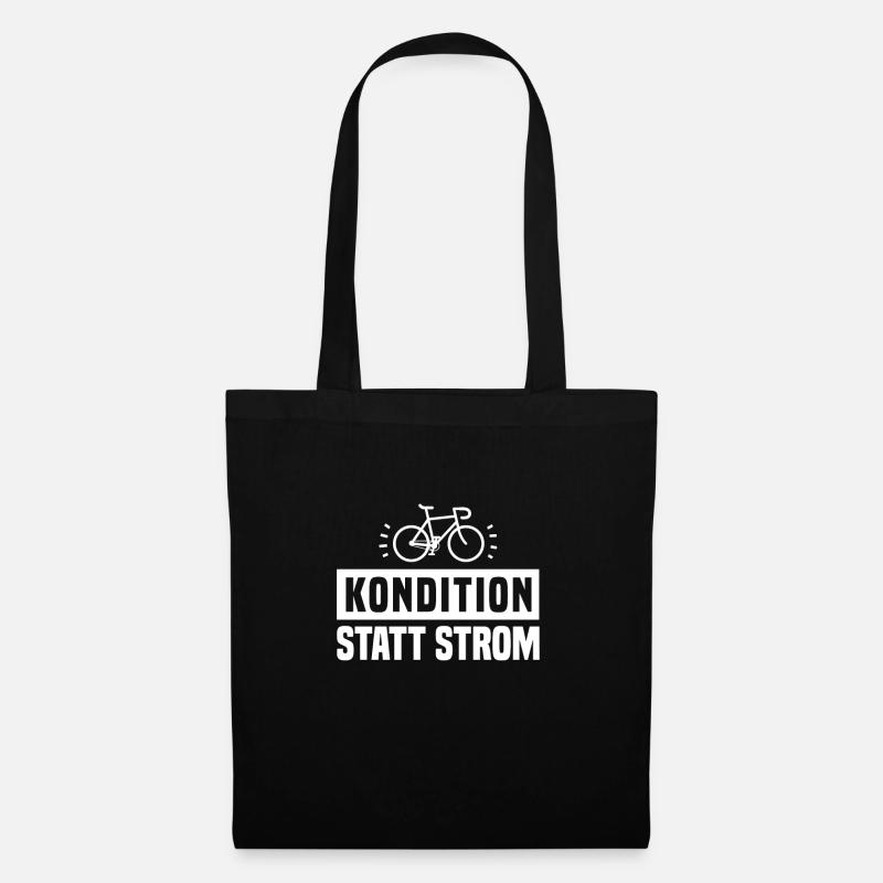 Kondition statt Strom - Stoffbeutel - Schwarz