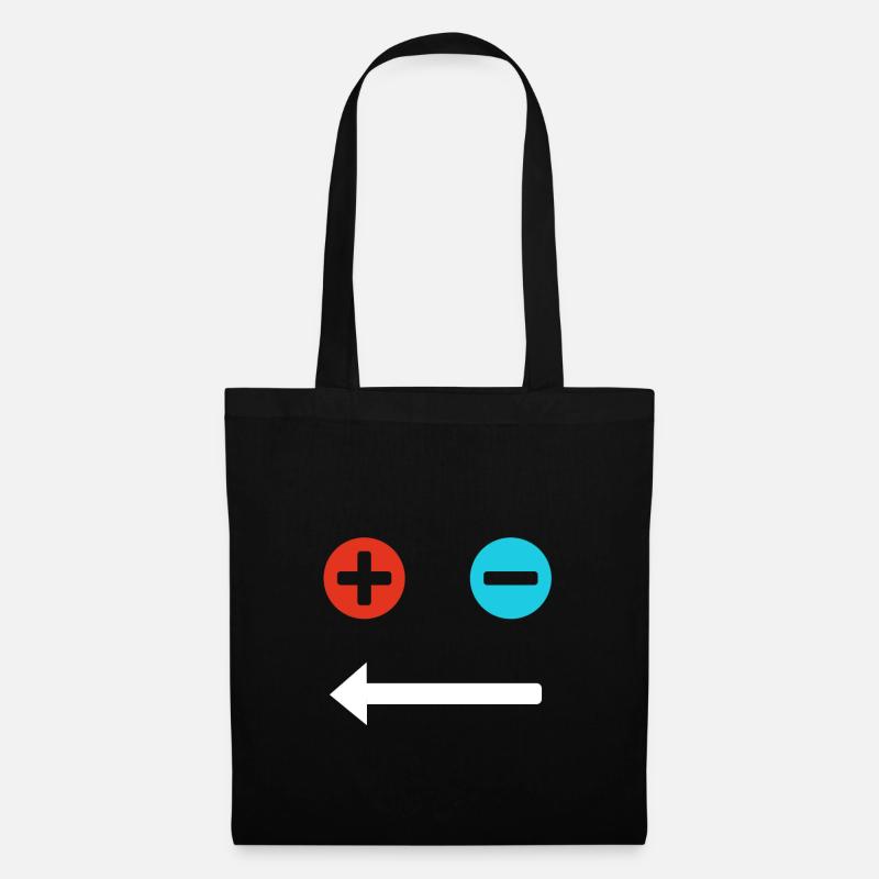 Plus and minus face - Tote Bag - black