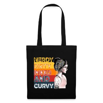Nerdy Dirty Inked And Curvy - Tote Bag - black - Front