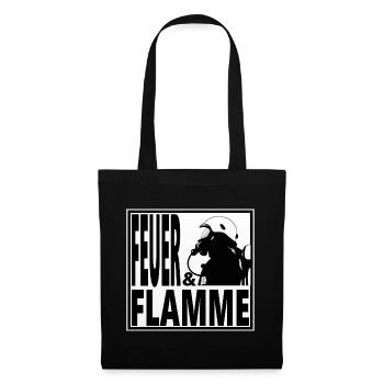 Feuerwehr, Feuerwehrmann, Geschenk, Shirt, Tasse - Stoffbeutel - Schwarz - Vorne