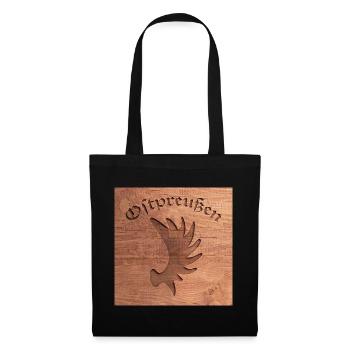 Alte Heimat Ostpreußen - Elchschaufel Symbol 3 - Stoffbeutel - Schwarz - Vorne