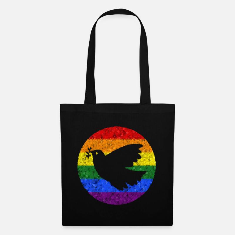 Peace Dove Rainbow Ukraine Mosaic - Tote Bag - black
