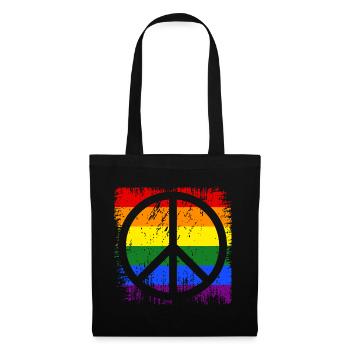 Peace Sign Rainbow - Tote Bag - black - Front