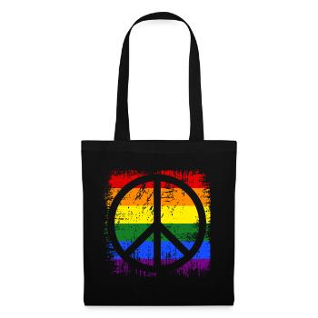 Peace Sign Rainbow - Tote Bag - black - Front