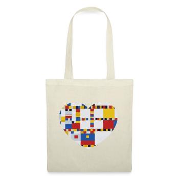 Cœur avec tableau Mondrian Victory Boogie Woogie - Sac en tissu - nature - Devant