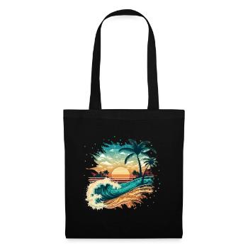 Tropical surf beach - Tote Bag - black - Front