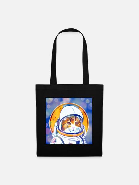 Astro-Katze - Stoffbeutel - Schwarz