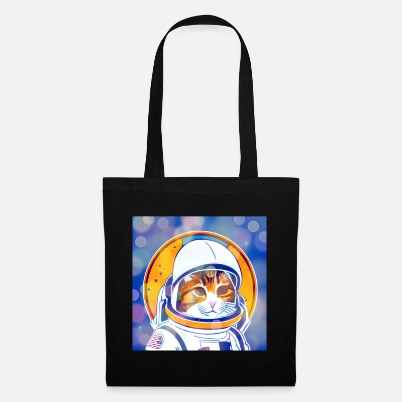 Astro-Katze - Stoffbeutel - Schwarz