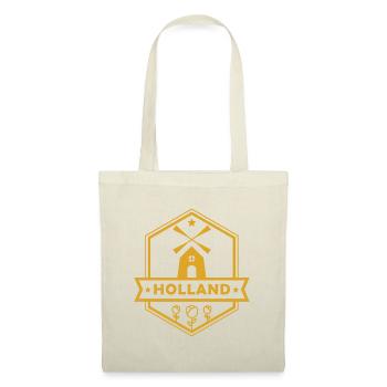 Holland-Logo mit Mühle und 3 Tulpen - Stoffbeutel - Natur - Vorne