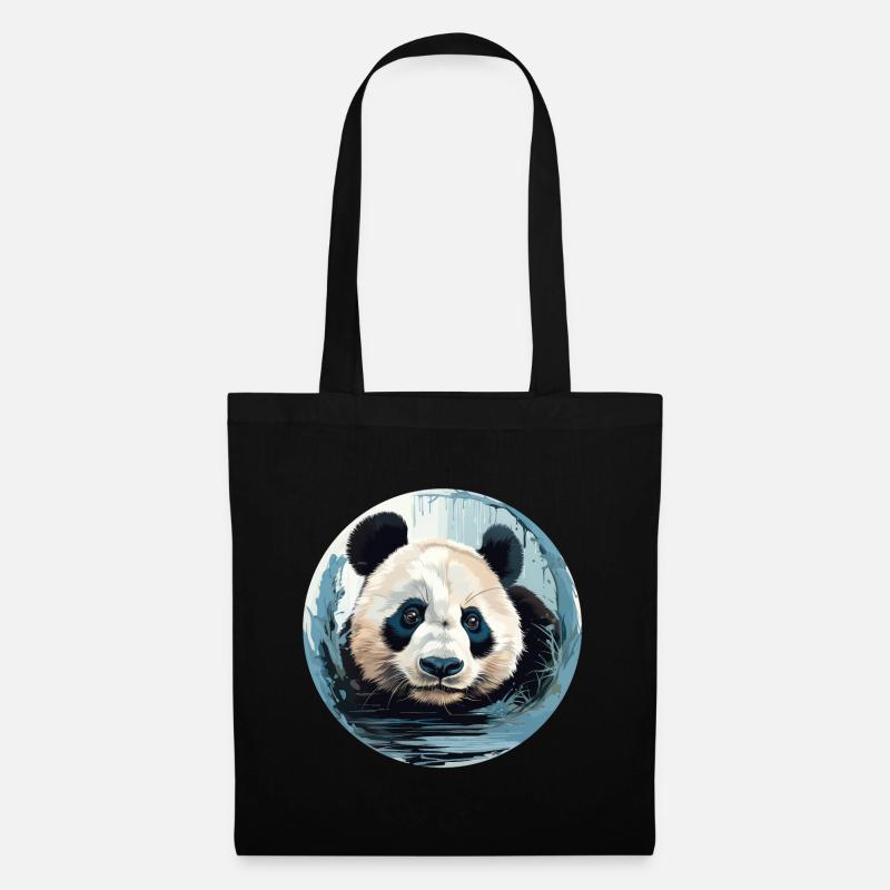 Panda - Stoffbeutel - Schwarz