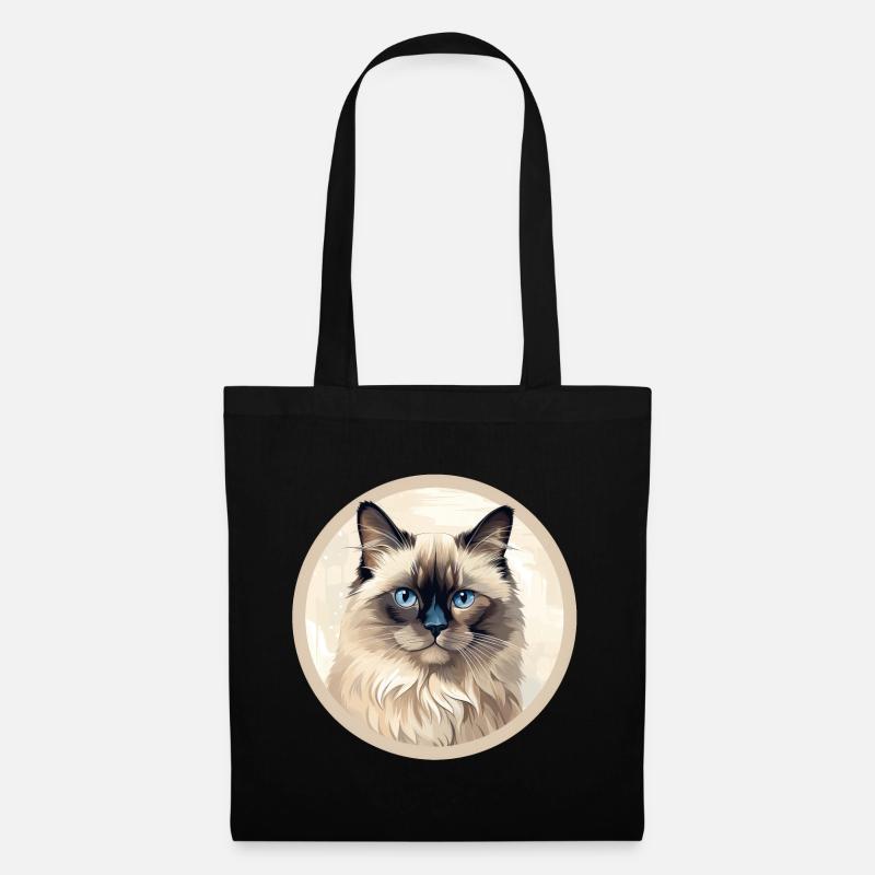 Birma Katze - Stoffbeutel - Schwarz