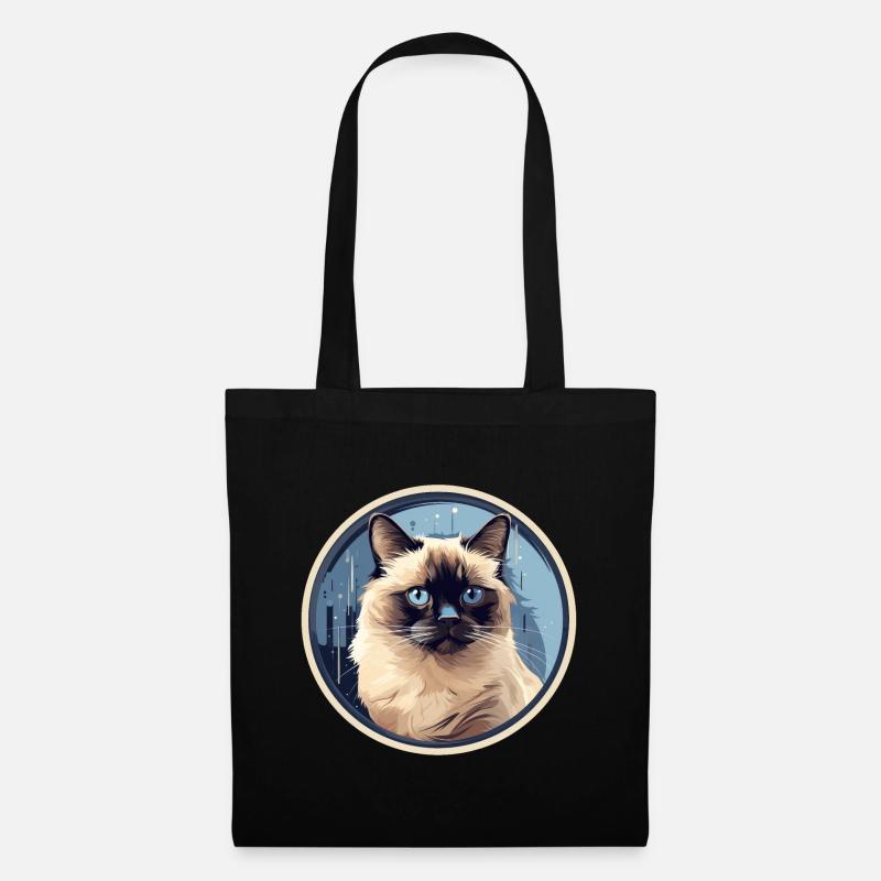 Birma Katze - Stoffbeutel - Schwarz