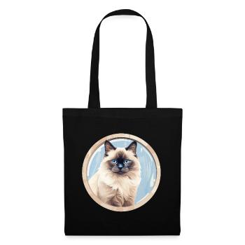 Chat birman - Sac en tissu - noir - Devant