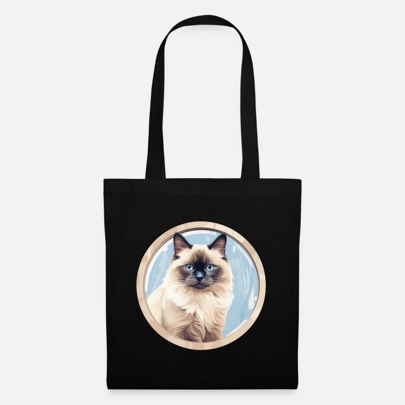 Birma Katze - Stoffbeutel - Schwarz