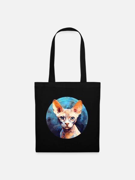 Devon Rex Katze - Stoffbeutel - Schwarz