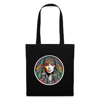 Femme tribale psychédélique - Sac en tissu - noir - Devant