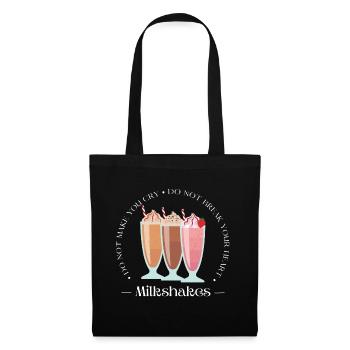 Milkshakes rétro logo cadeau été - Sac en tissu - noir - Devant