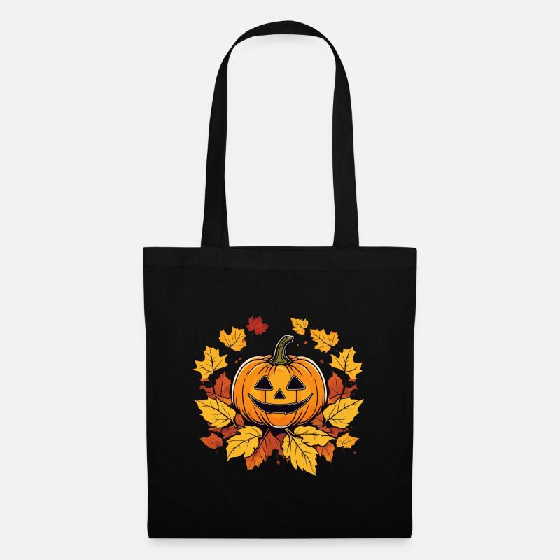 Halloween-Laterne - Stoffbeutel - Schwarz